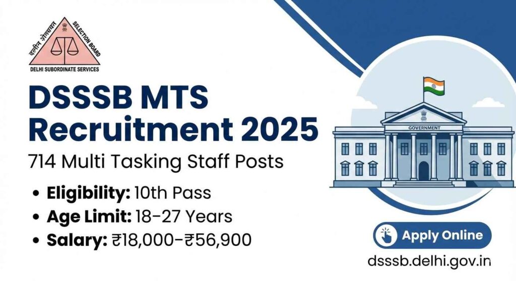 DSSSB MTS Recruitment 2025 Notification Graphic