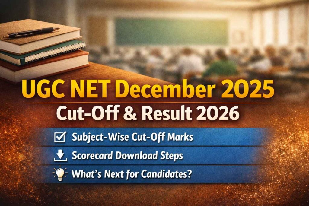 UGC NET December 2025 result and subject-wise cut-off overview for JRF and Assistant Professor