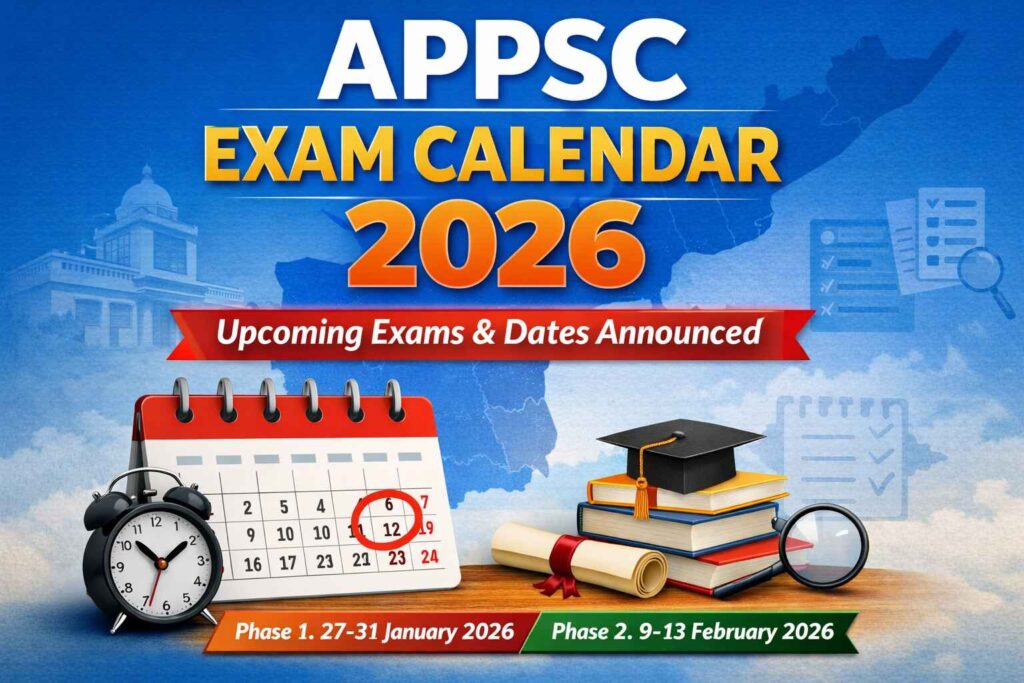 APPSC Exam Calendar 2026 exam dates schedule for Andhra Pradesh government jobs