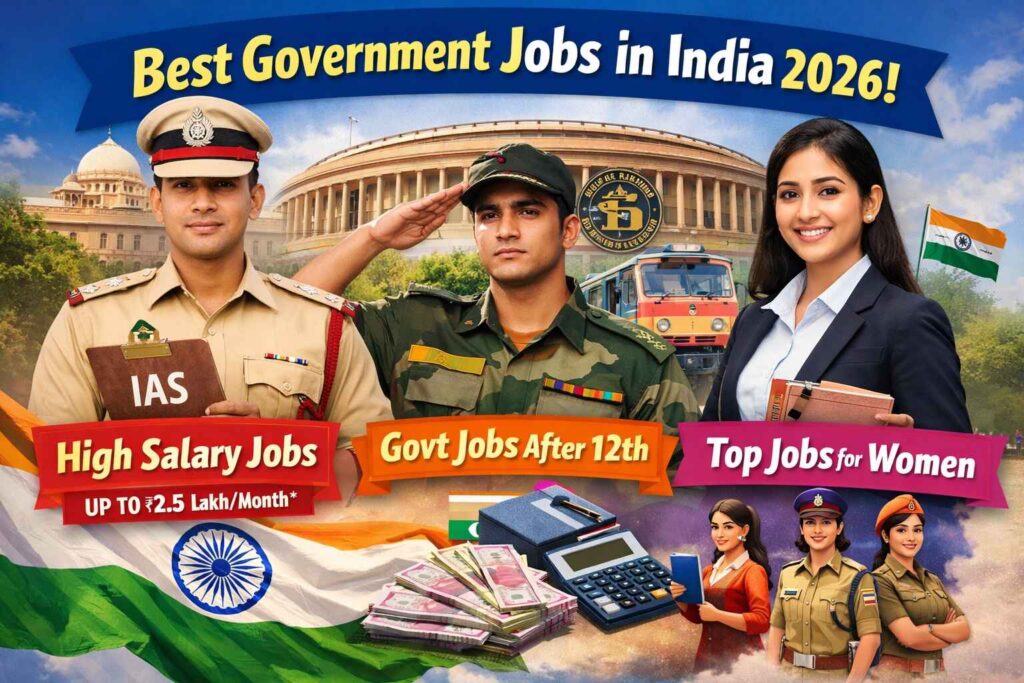 Best Government Jobs in India with High Salary After 12th and Top Government Career Options for Female Candidates