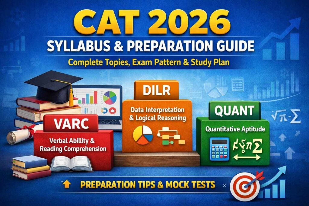 CAT 2026 syllabus section wise topics exam pattern VARC DILR Quantitative Aptitude