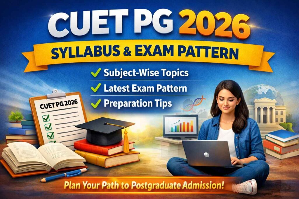 CUET PG 2026 syllabus and exam pattern guide with subject wise topics for postgraduate entrance exam preparation