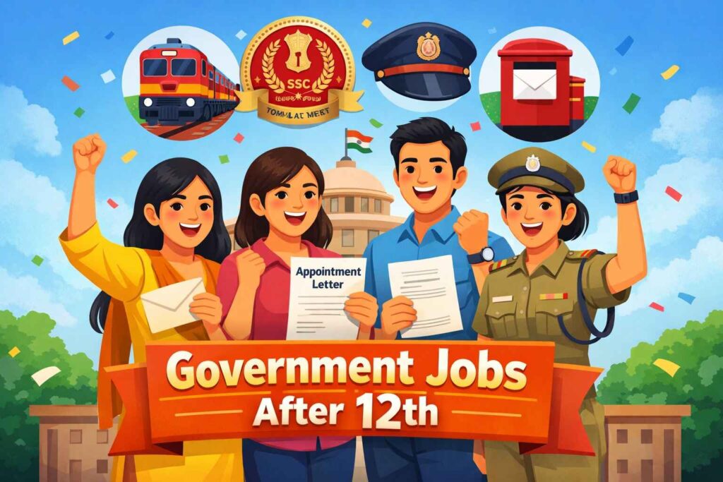 Government jobs after 12th with good salary for female candidates in India