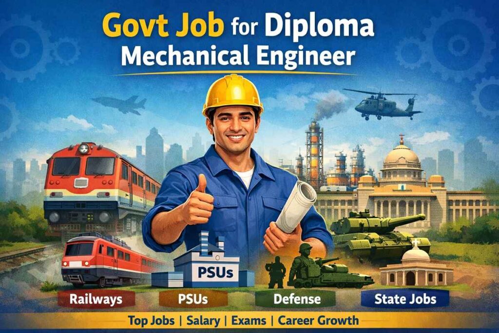 govt job for diploma mechanical engineer career opportunities in India