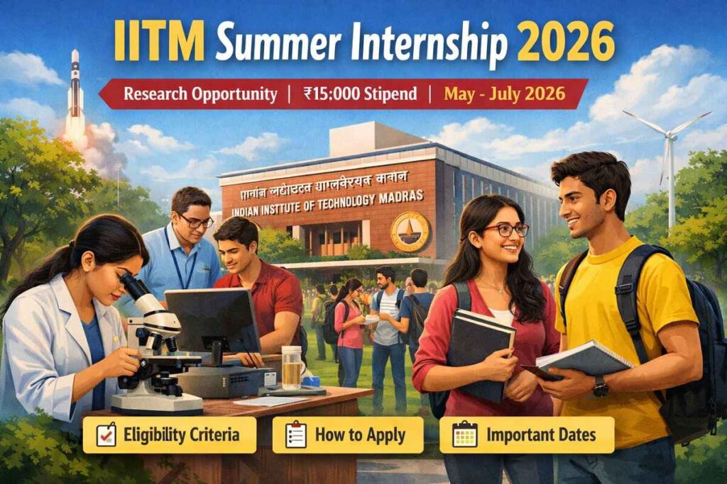 IITM Summer Internship 2026 at IIT Madras campus with students doing research and learning under faculty guidance