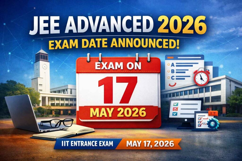 JEE Advanced 2026 exam date announced for May 17 with IIT entrance exam schedule and important details.