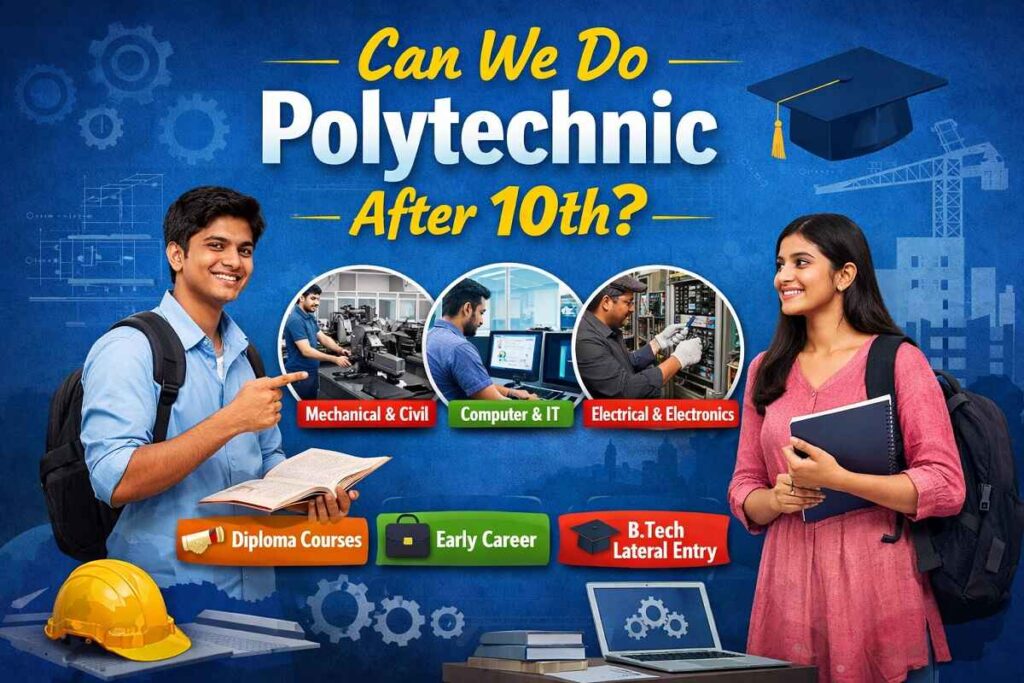Can We Do Polytechnic After 10th – students exploring diploma courses, technical education, and career options after Class 10