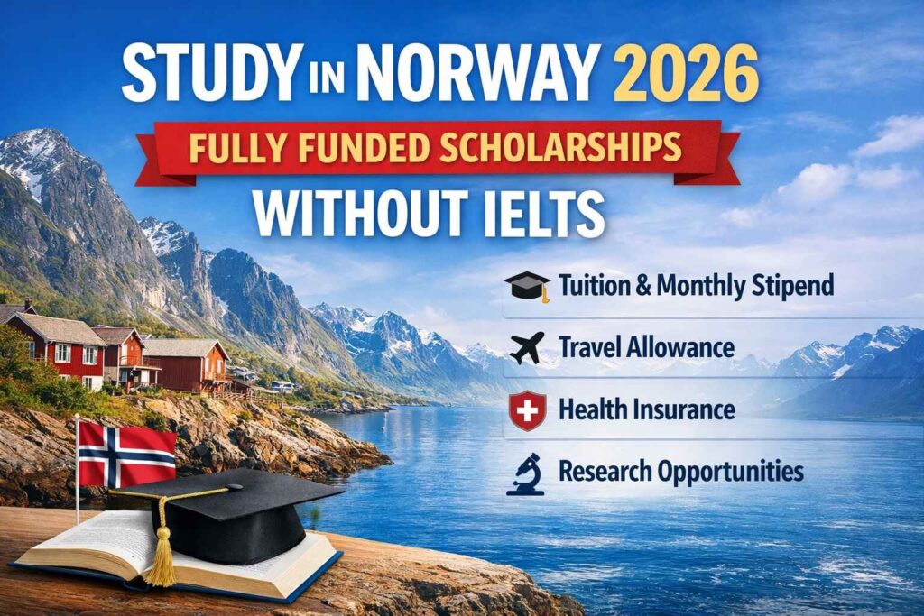 Study in Norway 2026 fully funded scholarships for international students without IELTS