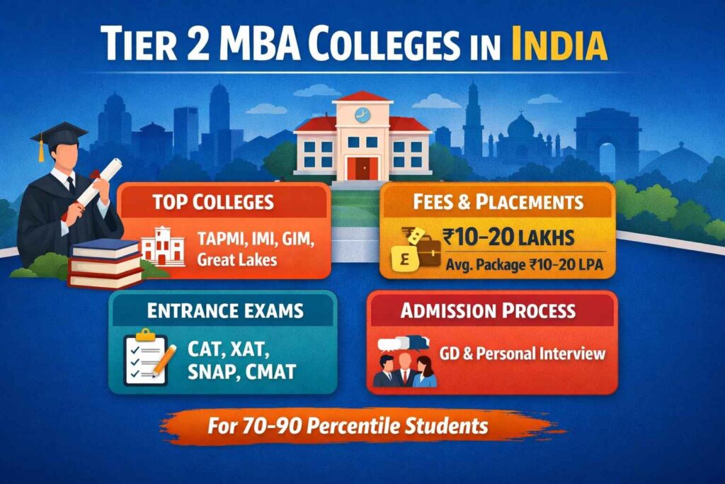 Tier 2 MBA Colleges in India: Top Colleges, Fees, Placements, Exams & Admission Guide tier-2-mba-colleges-in-india