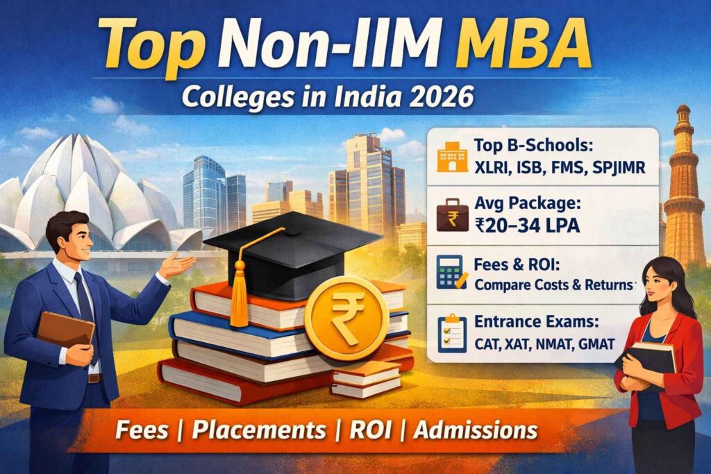 Top non-IIM MBA colleges in India 2026 list with fees, placements, ROI and admission details for management aspirants