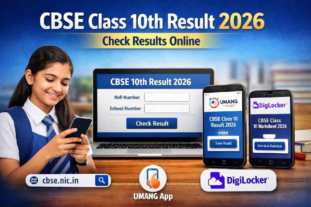 CBSE Class 10th Result 2026: Expected Date, Direct Link, UMANG & DigiLocker Guide CBSE Class 10th Result 2026 check online via UMANG app DigiLocker and official website results.cbse.nic.in