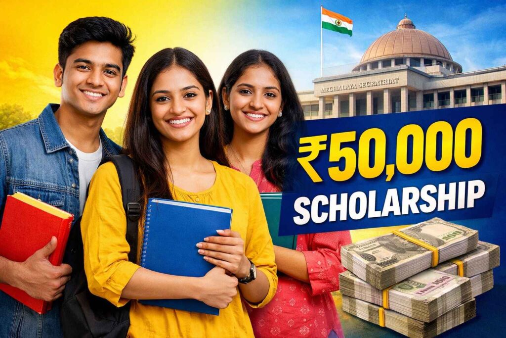 Students receiving CM Scholarship Scheme Meghalaya 2026 ₹50000 financial aid