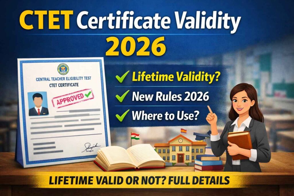 CTET Certificate Validity 2026 Lifetime Validity Rule CBSE CTET Certificate Details