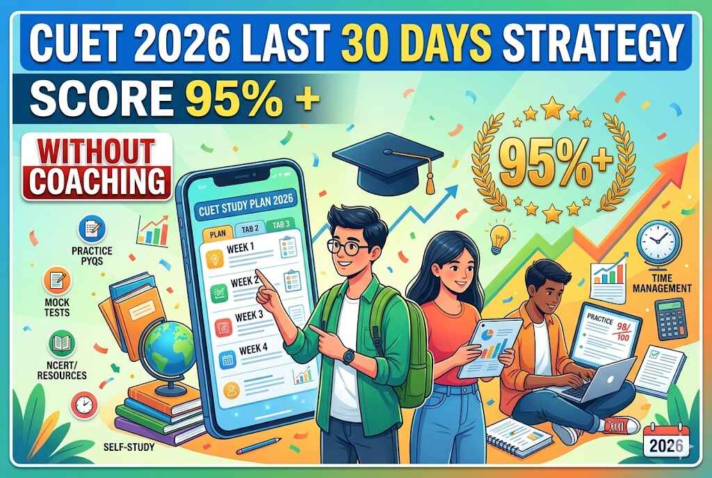 CUET 2026 Last 30 Days Strategy: Score 95% Without Coaching CUET 2026 last 30 days preparation strategy to score 95 percent without coaching