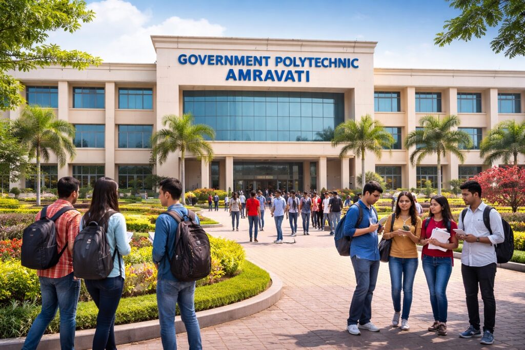 Government Polytechnic Amravati campus building and students overview 2026