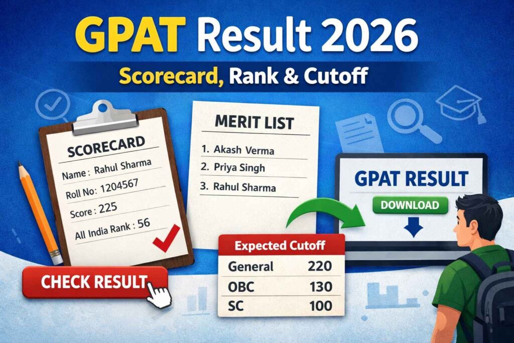 GPAT Result 2026 (Out Soon): Check Scorecard, Merit List & Cutoff @ natboard.edu.in GPAT Result 2026 scorecard download link with rank, cutoff marks and result checking process online