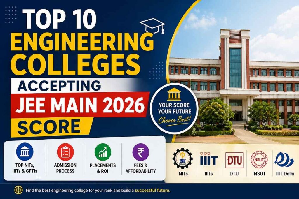 Top engineering colleges accepting JEE Main 2026 score including NITs IIITs DTU NSUT admission guide India