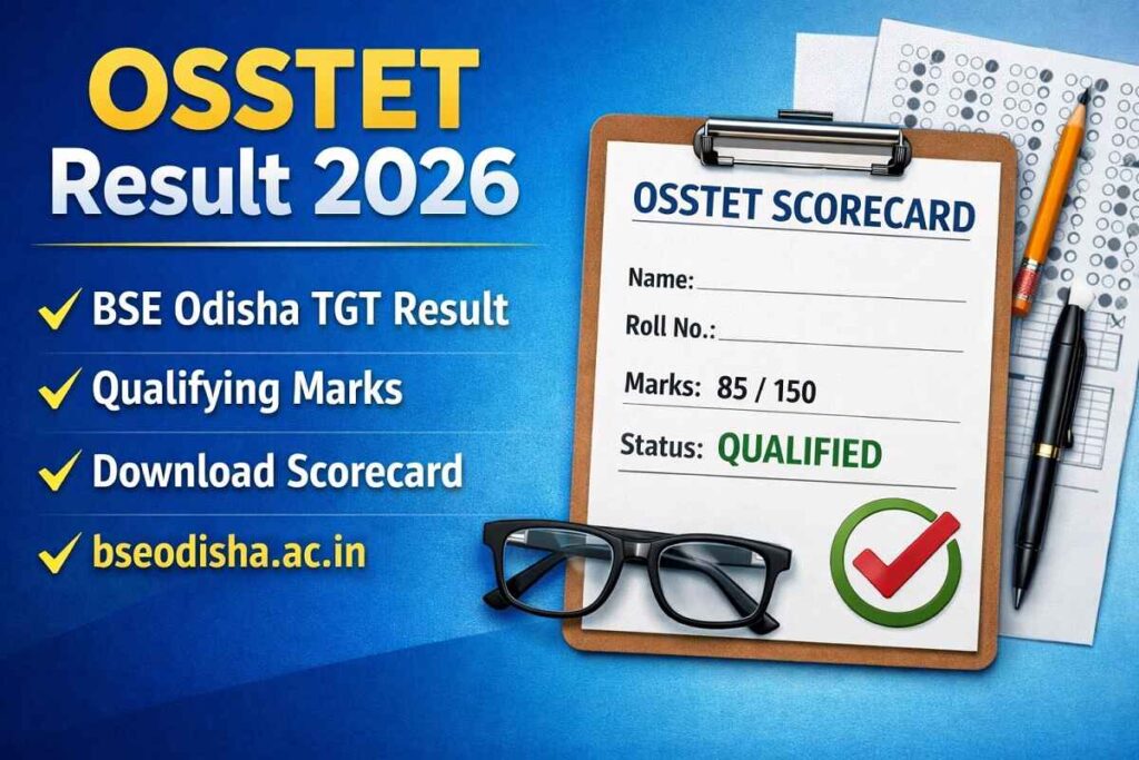 OSSTET Result 2026 scorecard download BSE Odisha result