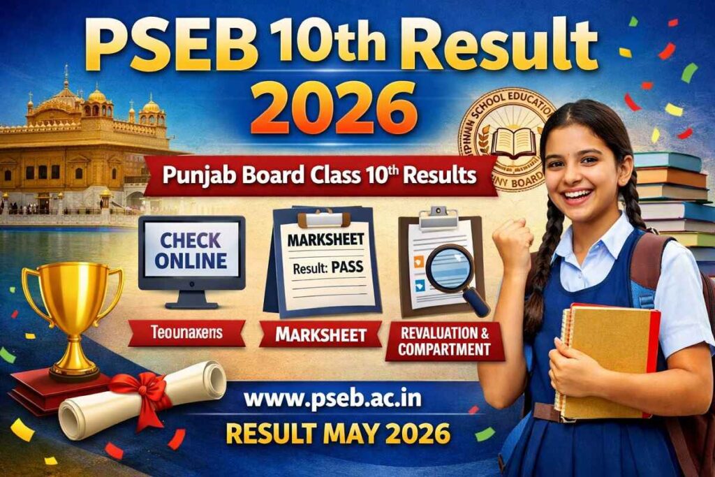 PSEB 10th Result 2026 Punjab Board Class 10 Result Check Online