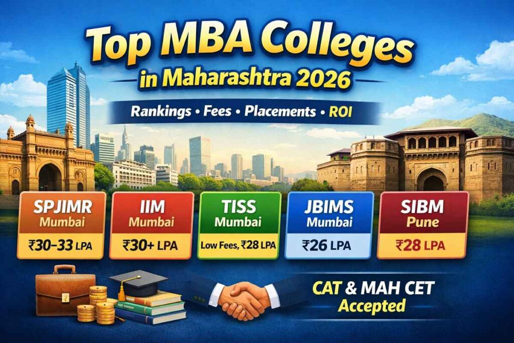 Top MBA Colleges in Maharashtra 2026: Fees, Cutoffs, Placements & Best Picks Top MBA colleges in Maharashtra 2026 list with fees, placements, and rankings including SPJIMR, IIM Mumbai, and JBIMS